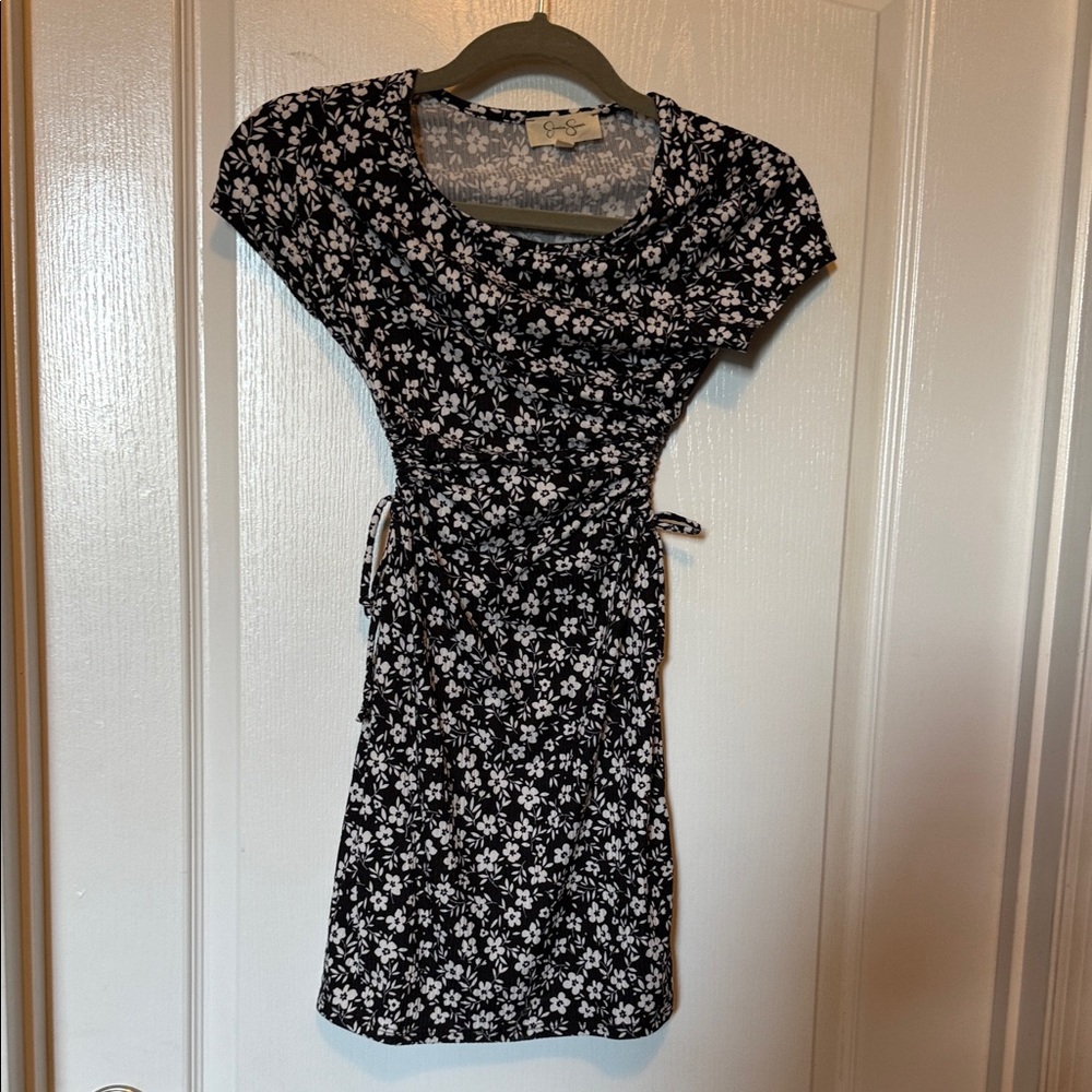 Jessica Simpson Black and White Floral Mini Dress